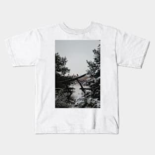 Snowy Heron Perched on Log - Assateague, VA Kids T-Shirt